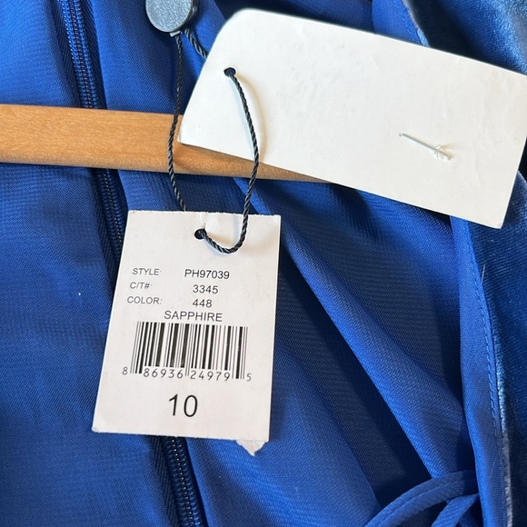 Magaschoni Blue Velvet Mini Dress size 10 NWT - Picture 10 of 12